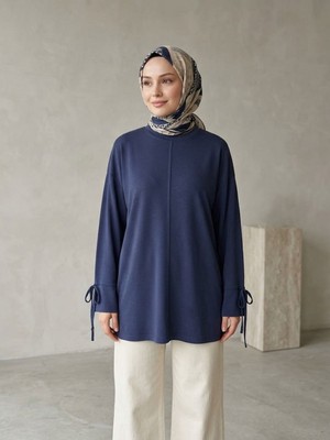 Foremia Kol Biye Detay Pike Tunik-Lacivert -