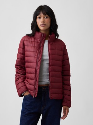 Gap Kadın Bordo Relaxed Puffer Şişme Mont