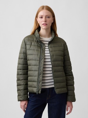 Gap Kadın Haki Relaxed Puffer Şişme Mont