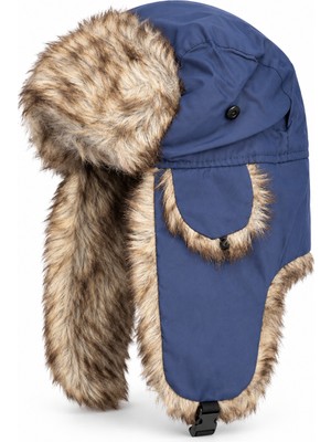 Cosmooutlet Unisex Kürk Astarlı Kulaklıklı Pilot Bere Kışlık Şapka