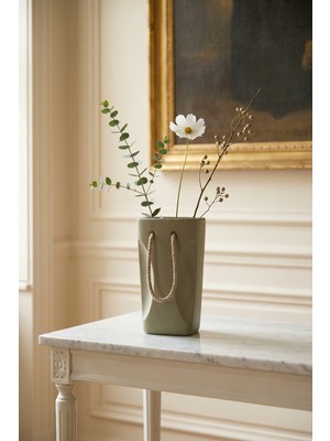 Acar Terra Luxe Çanta Model Vazo Yeşil - 32 cm