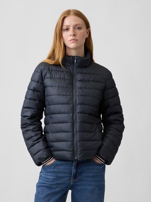 Gap Kadın Siyah Relaxed Puffer Şişme Mont