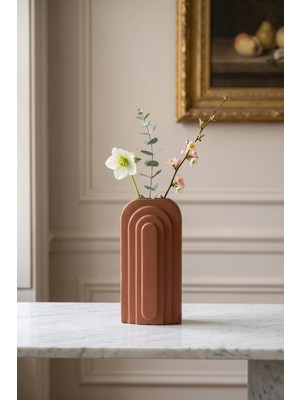 Acar Terra Luxe Iskandinav Vazo Turuncu - 34 cm