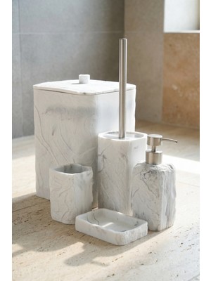 Acar Laduree 5 Parça Banyo Seti beyaz