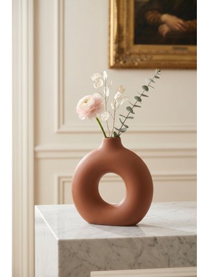 Acar Terra Luxe Halka Vazo Turuncu - 29 cm