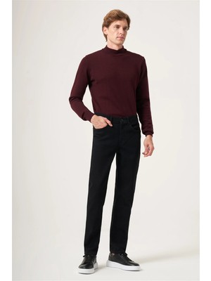 İmza Siyah 5 Cep Gabardin Slim Fit Pamuklu Denim Kot Jean Pantolon 1023265153