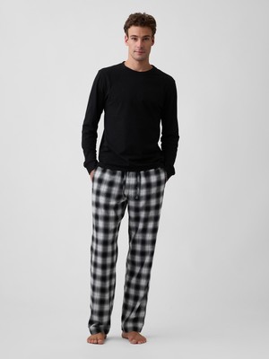 Gap Erkek Siyah Relaxed Flannel Pijama Altı