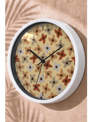 JHAAR Kelebek Desenli Modern Duvar Saati - Büyük L 35 cm - Beyaz Kasa - Camlı Sessiz