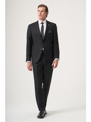 İmza Siyah Mono Yaka 6 Drop Comfort Fit Tam Astar Takım Elbise 1001260179