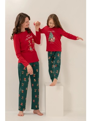 Rolypoly Anne - Kız Kombin Uzun Kol Pijama Takım - Ürünler Ayrı Ayrı Sepete Eklenmeli Kırmızı