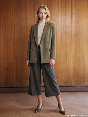 Dilvin 60819 Blazer Ceket-Yeşil