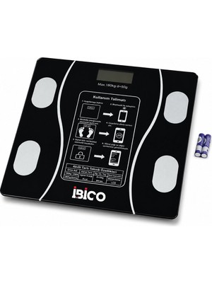 Store Bluetooth - Vücut Analizli Dijital Baskül Terazi Tartı 180KG/50G Yağ - Su - Kas Oran - Bmı İ11-023