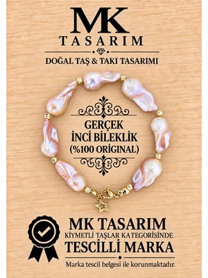 Mk Tasarım Gerçek Inci Bileklik MK.7000.879- Rahatlık-Dinginlik-Enerji- Stres Bilekliği- Renkleri Boya Değildir -Kendi Rengidir