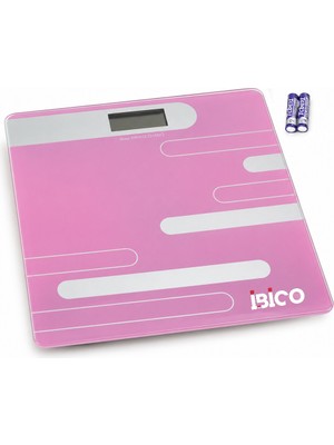 Store Dijital - Pilli Renkli Cam Banyo Baskül Terazi Tartı LCD Ekran 180KG/50GR 26X26CM İ11-024