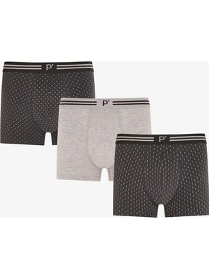 Penti Erkek Darkmark Puantiye Desenli 3'lü Boxer