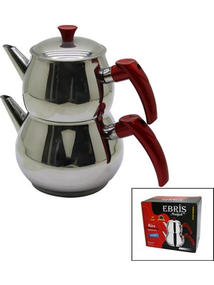 Store Orta Boy Küre Çelik Çaydanlık Seti Üst: 1lt - Alt: 1.60LT