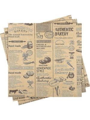 Store Vintage Gazete Desenli Kağıt, Kendinden Desenli Mutfak Sunum Kağıdı, Yemek Sunumları Için Ideal 50 Adet