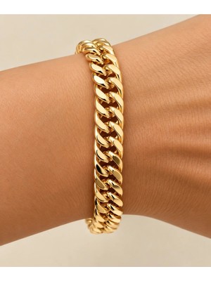 Semtim Kuyumculuk Sertifikalı 316L Çelik Klasik Gurmet Gold Bileklik Rose Altın