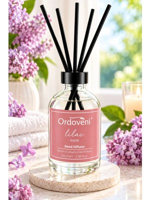 Ordoveni Leylak Kokulu Bambu Çubuklu Oda Kokusu 100 ml | Zarif ve Ferah Leylak Aroması | Uzun Süre Etkili Oda Kokusu | Çubuklu Koku Difüzörü | Ev, Ofis ve Yaşam Alanları Için