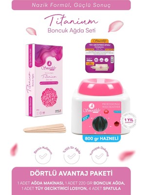 Smoothly Soyulabilen Boncuk Ağda 250GR + Ağda Isıtıcı Makine + Ağda Losyonu + Spatula Seti