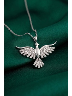 Gümüş Pazarım Anka Kuşu Kadın Gümüş Kolye Silver