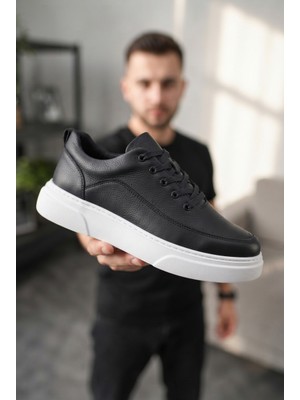 Zerenyus ZRK-X12X Yüksek Kalite Kalın Taban Siyah Beyaz Günlük Erkek Sneaker