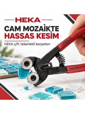 Heka Cam Mozaik Kerpeteni Çift Bıçak Alman Malı