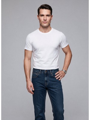 JSCO Erkek Normal Kesim Denim Jean Pantolon Beş Cepli Düğmeli