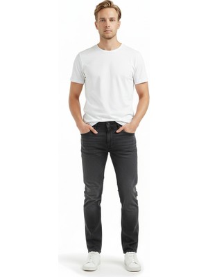 JSCO Erkek Dar Paça Normal Bel Denim Pantolon 5 Cep Pamuklu Jean JS4412-C03