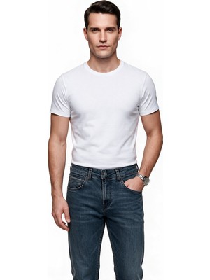 Jsco Erkek Normal Kesim Denim Jean Pantolon Beş Cepli Düğme ve Fermuar Kapatmalı JS2213-C75