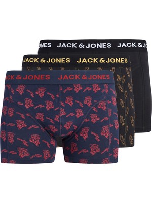 Jack & Jones Erkek 3'lü Boxer Paketi - Logo