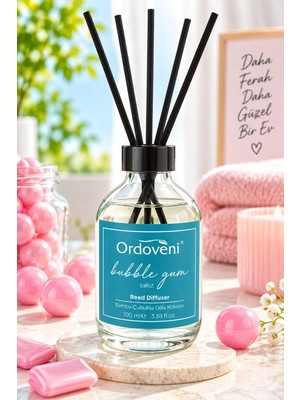 Ordoveni Lunapark Şekerleri Kokulu Bambu Çubuklu Oda Kokusu 100 ml | Tatlı ve Ferah Şeker Aroması | Uzun Süre Etkili Dekoratif Koku Difüzörü | Ev, Ofis ve Yaşam Alanları Için