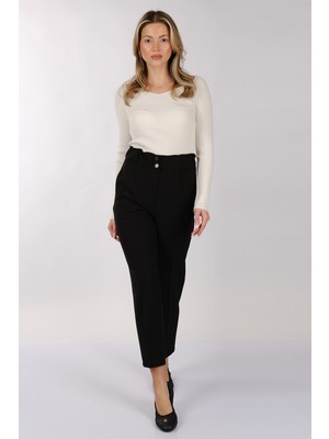 Modiva Minimalist Yüksek Bel Crop Pantolon - Günlük & İş