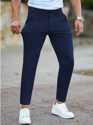 Pileli Store Erkek Cepli Slimfit Atlas Pantolon