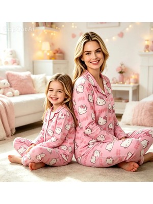 NiCe İç Giyim Hello Kitty Anne Kız Uyumlu Kombin Pijama Takım Rahat Şık Eğlenceli ( Ayrı Satılır )