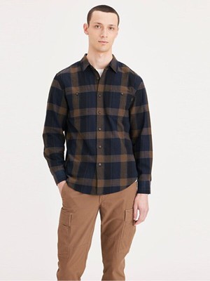 Dockers Minimalist Kareli Uzun Kol Erkek Gömlek - Günlük Şıklık