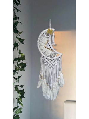 St. Morritz Rüya Kapanı Düş Kapanı Özel Tasarım El Işçiliği Makrome Bohem Dream Catcher 23 x 70 cm