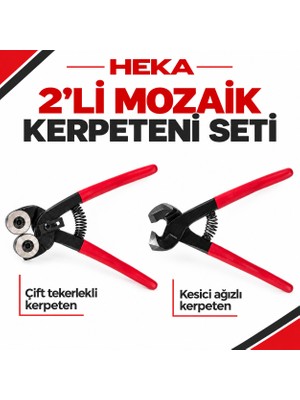 Heka Cam Mozaik Kırma ve Kesme Pense Takım Alman Malı