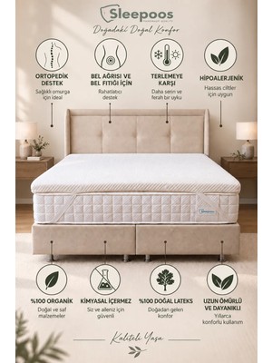 Sleepoos Tek Kişilik 7 cm Lateks Yatak Pedi