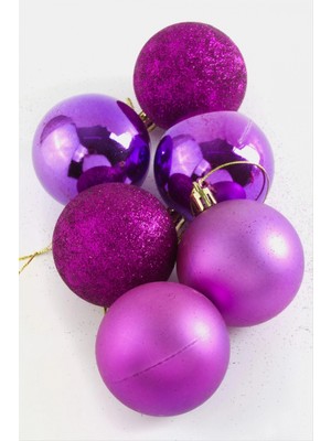 Pileli Store 6 Adet Cici Top Yılbaşı Ağaç Süsü 6cm