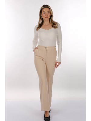 Modiva Minimalist Yüksek Bel Midi Kadın Pantolon - Günlük & Ofis Şıklığı