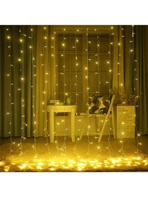 St. Morritz 3x2 Metre Perde LED Animasyonlu 12 Saçaklı 240 Ledli Fişli 8 Fonksiyonlu