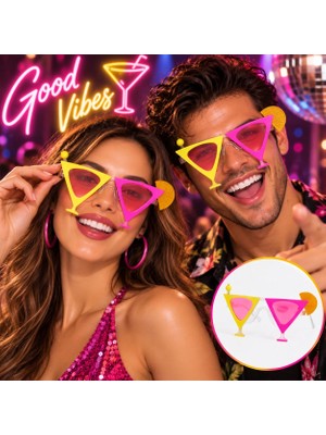 Aslanoğlu Store Sarı Pembe Renk Martini Parti Gözlüğü