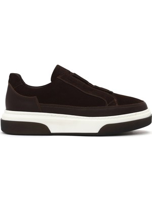 Derimod Erkek Kahverengi Kalın Tabanlı Nubuk Deri Sneaker WM710008DN