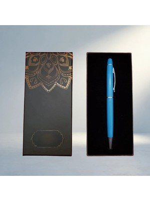 Aslanoğlu Store Şık Mandala Desenli Tükenmez Kalem Turkuaz Renkli