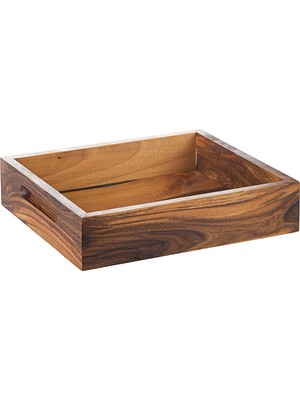 Biradlı Ahşap Ekmek Sepeti - 22*15 Cm