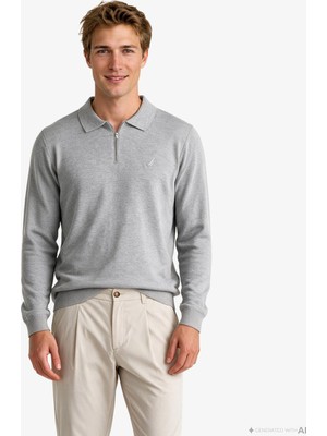 Nautica Erkek Gri Regular Fit Triko S65123T.00E