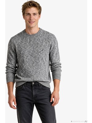 Nautica Erkek Gri Regular Fit Kazak S67380T.00E