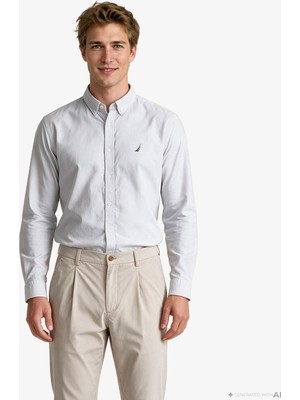 Nautica Erkek Gri Regular Fit Gömlek W67227T.0GH