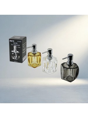 Aslanoğlu Store Şeffaf Renkli Akrilik Sabunluk Kalp Desenli 220ML Banyo Aksesuarı